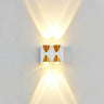 Black Modern Geometric Metal External Up Down Wall Lights Image - 11