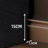 Black Modern Glass Doors Closed Standard Tall Bookcase Image - 10