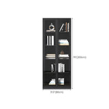 Black Modern Glass Doors Closed Standard Tall Bookcase Image - 12