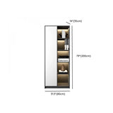 Black Modern Illuminated Vertical Wood Display Bookcase #size