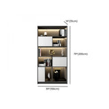 Black Modern Illuminated Vertical Wood Display Bookcase Image - 17