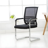 Black Modern Mesh Back Metal Frame Office Arm Chair Image - 1