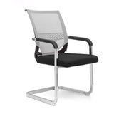 Black Modern Mesh Back Metal Frame Office Arm Chair Image - 3