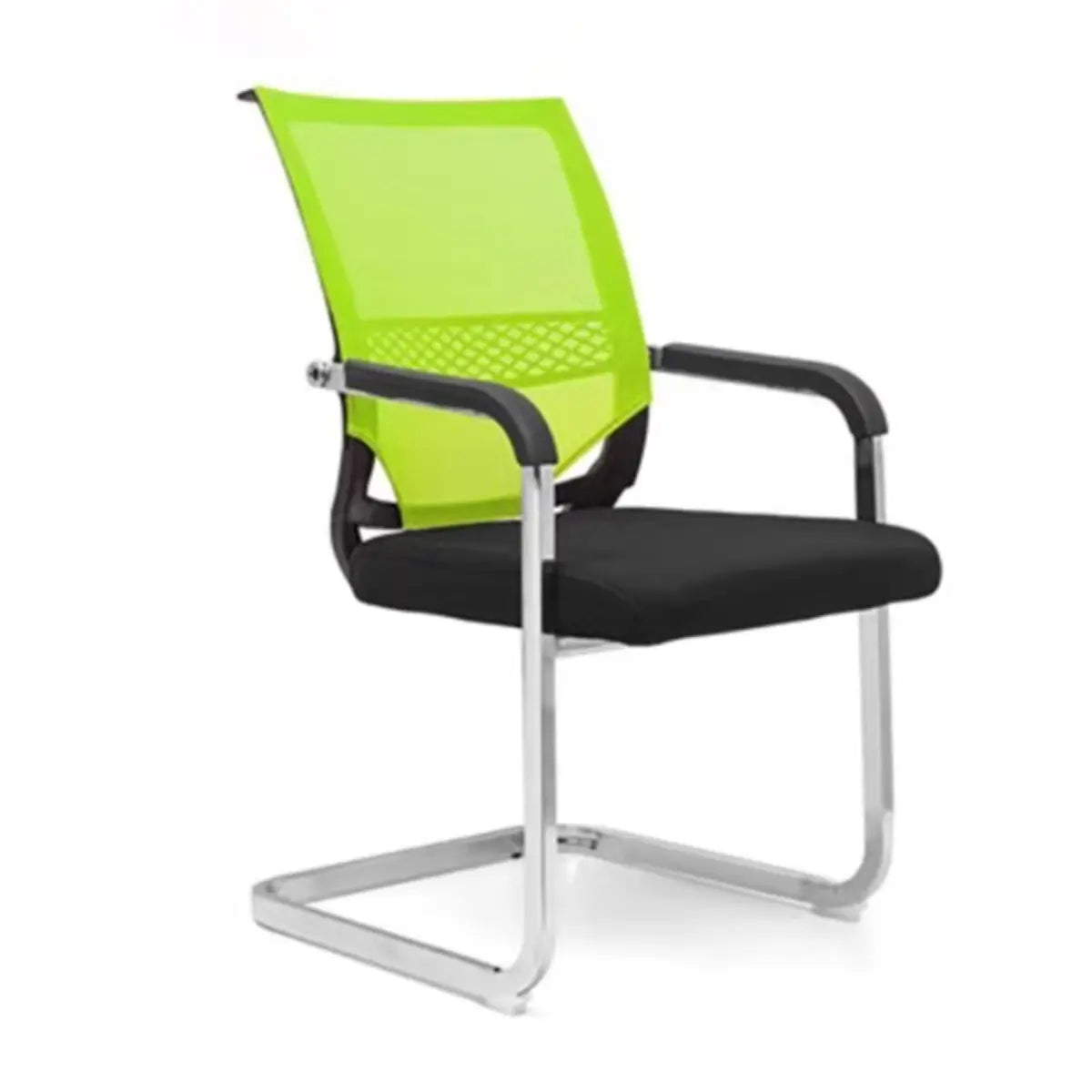 Black Modern Mesh Back Metal Frame Office Arm Chair Image - 5