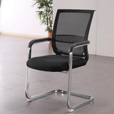 Black Modern Mesh Back Metal Frame Office Arm Chair Image - 4