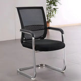 Black Modern Mesh Back Metal Frame Office Arm Chair Image - 6
