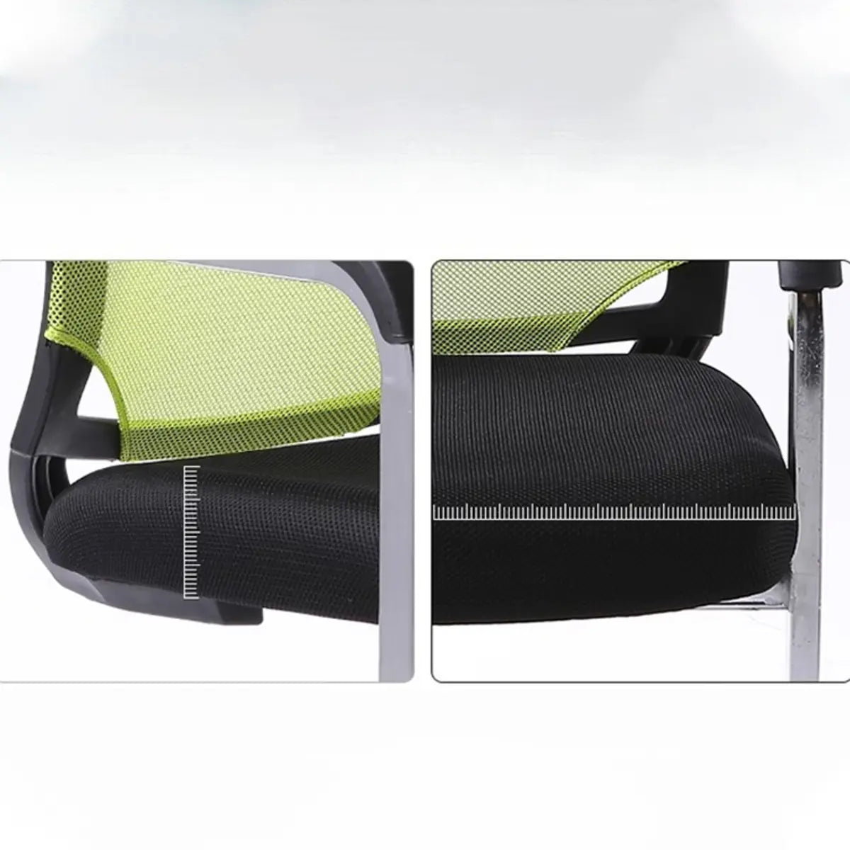 Black Modern Mesh Back Metal Frame Office Arm Chair Image - 10