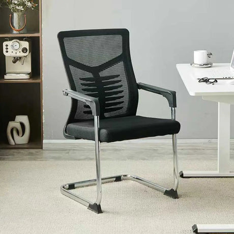 Black Modern Mesh Mid-Back Ergonomic Task Office Chair Image - 1
