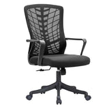 Black Modern Mesh Mid-Back Ergonomic Task Office Chair Image - 10