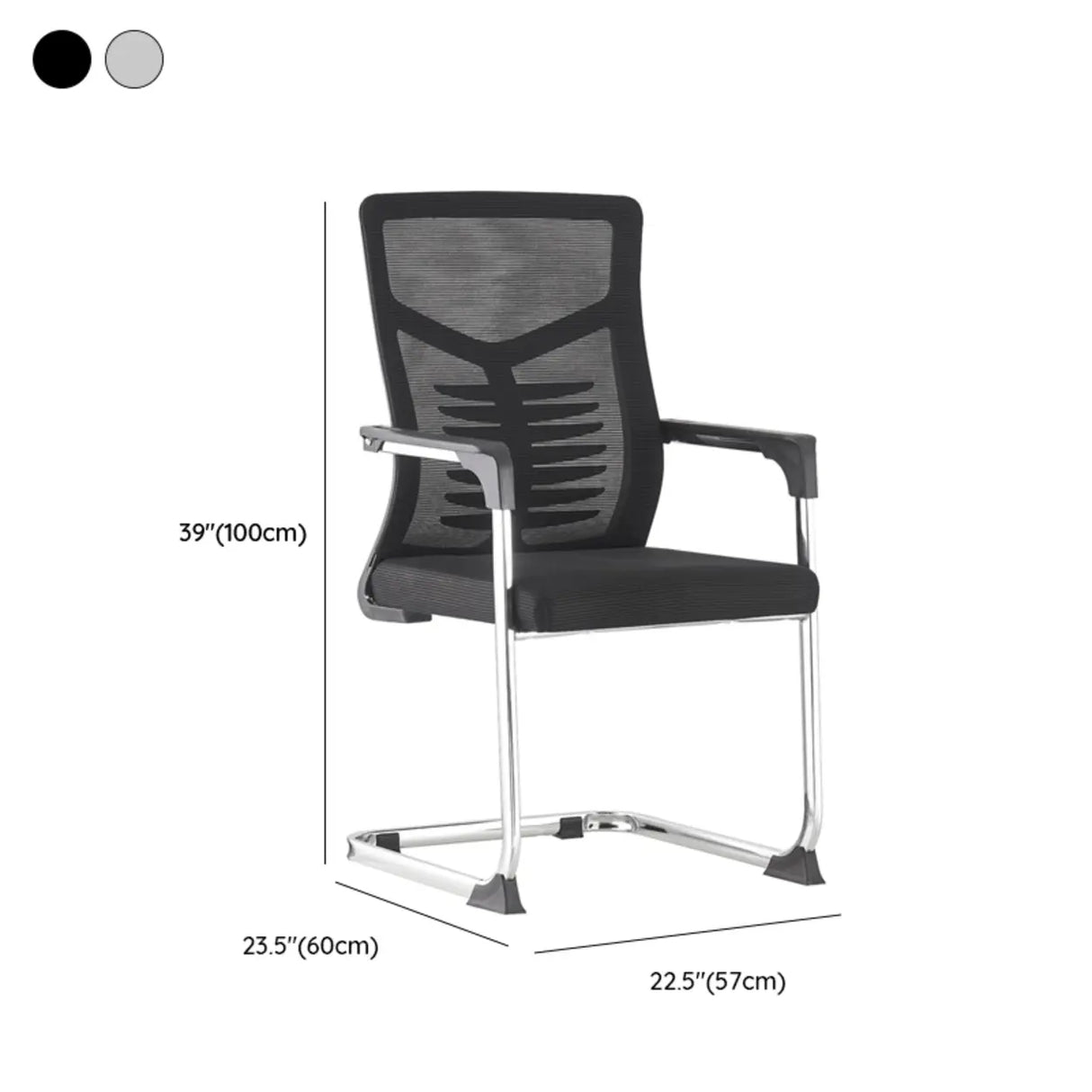 Black Modern Mesh Mid-Back Ergonomic Task Office Chair 