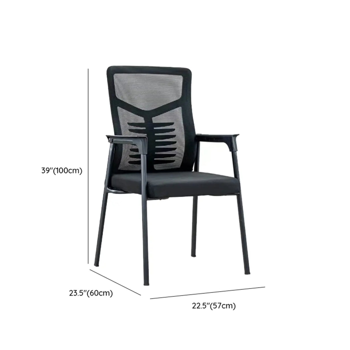 Black Modern Mesh Mid-Back Ergonomic Task Office Chair Image - 22