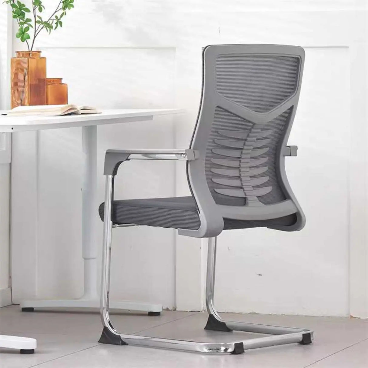 Black Modern Mesh Mid-Back Ergonomic Task Office Chair Image - 4