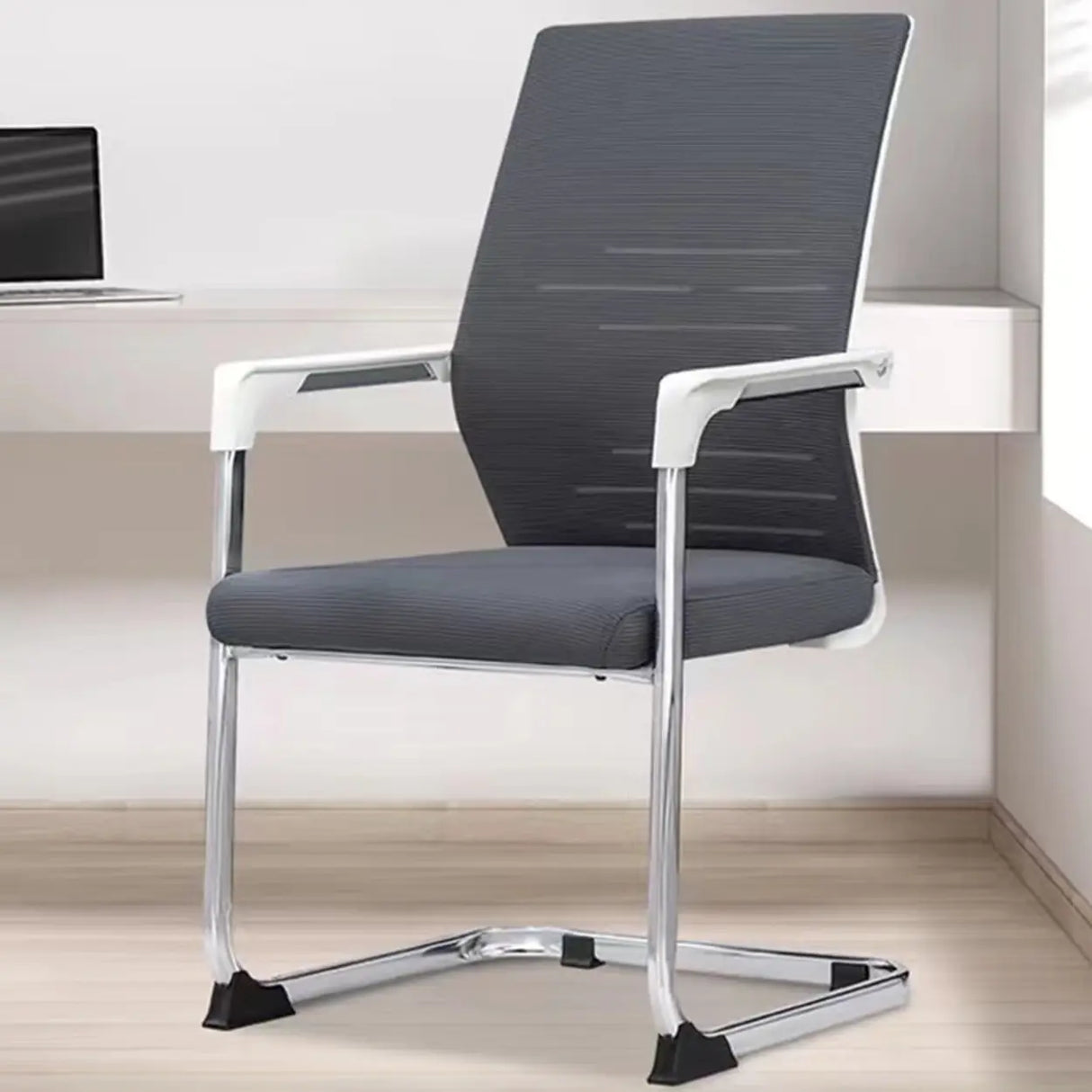 Black Modern Mesh Mid-Back Ergonomic Task Office Chair Image - 8