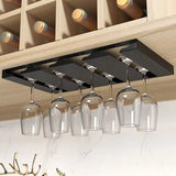 Black Modern Metal Hanging Wine Glass Rack Stemware Holder Image - 1