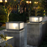 Black Modern Simple Square Solar Outdoor Table Lamp Image - 4