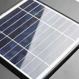 Black Modern Stripe Square Solar Outdoor Pillar Lamp Image - 8