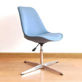 Black Modern Swivel Armless Metal Base Office Chair Image - 11