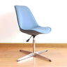 Black Modern Swivel Armless Metal Base Office Chair Image - 11