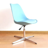 Black Modern Swivel Armless Metal Base Office Chair Image - 13