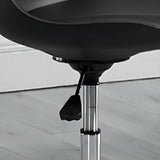 Black Modern Swivel Armless Metal Base Office Chair Image - 14