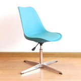 Black Modern Swivel Armless Metal Base Office Chair Image - 15