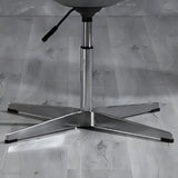 Black Modern Swivel Armless Metal Base Office Chair Image - 16