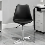 Black Modern Swivel Armless Metal Base Office Chair Image - 17