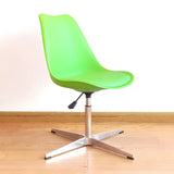 Black Modern Swivel Armless Metal Base Office Chair Image - 18