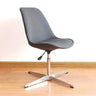 Black Modern Swivel Armless Metal Base Office Chair Image - 20