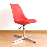 Black Modern Swivel Armless Metal Base Office Chair Image - 24