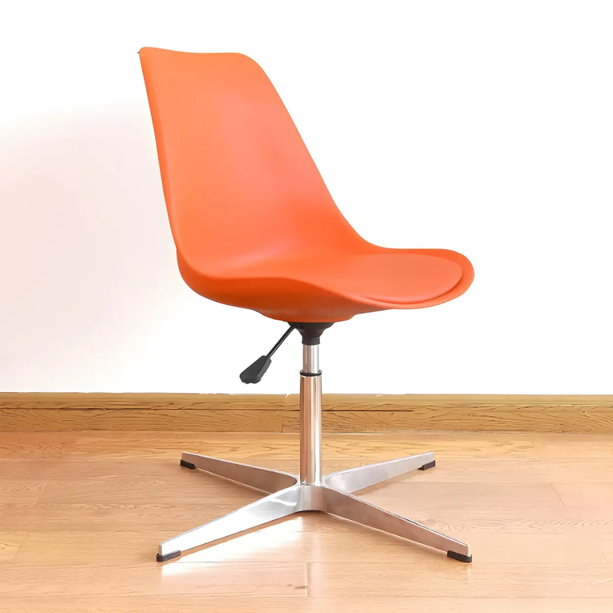 Black Modern Swivel Armless Metal Base Office Chair Image - 29