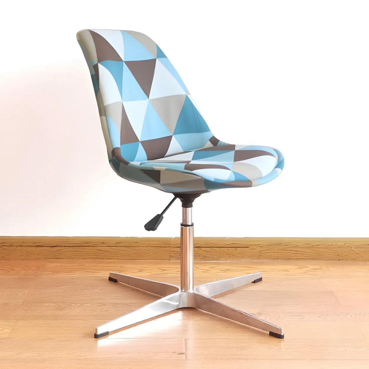 Black Modern Swivel Armless Metal Base Office Chair Image - 30