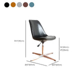 Black Modern Swivel Armless Metal Base Office Chair Image - 33