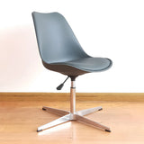 Black Modern Swivel Armless Metal Base Office Chair Image - 4