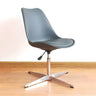 Black Modern Swivel Armless Metal Base Office Chair Image - 4