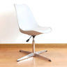 Black Modern Swivel Armless Metal Base Office Chair Image - 7