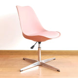 Black Modern Swivel Armless Metal Base Office Chair Image - 9