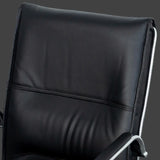 Black Modish Ergonomic Leather Office Chair with Arms Image - 7