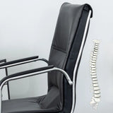 Black Modish Ergonomic Leather Office Chair with Arms Image - 8