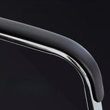 Black Modish Ergonomic Leather Office Chair with Arms Image - 10