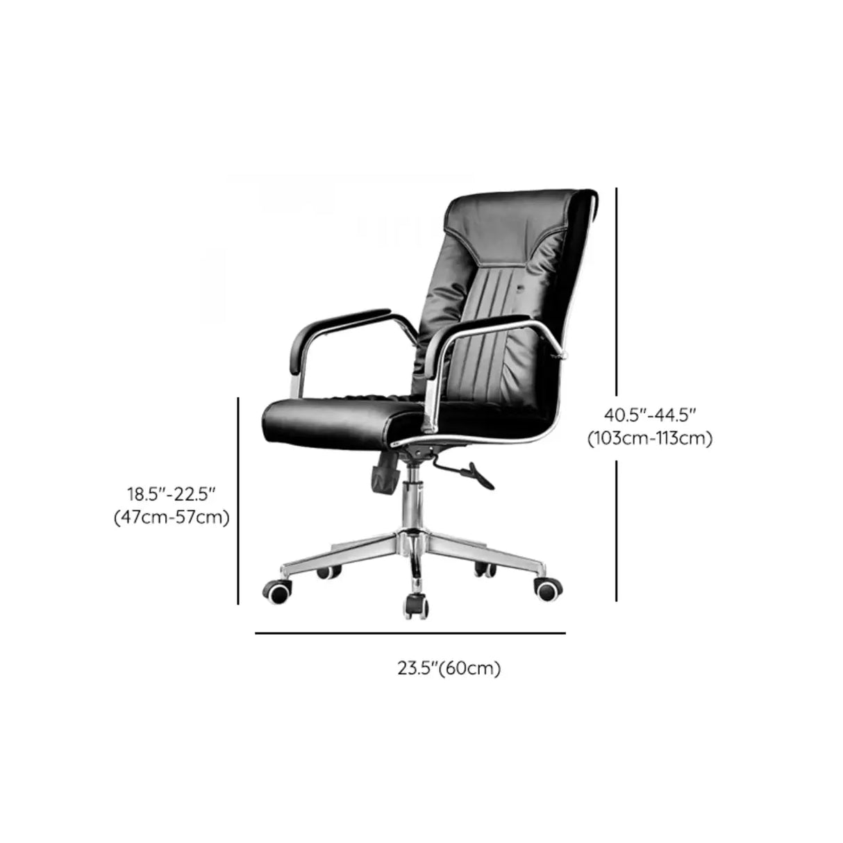 Black Modish Ergonomic Leather Office Chair with Arms 