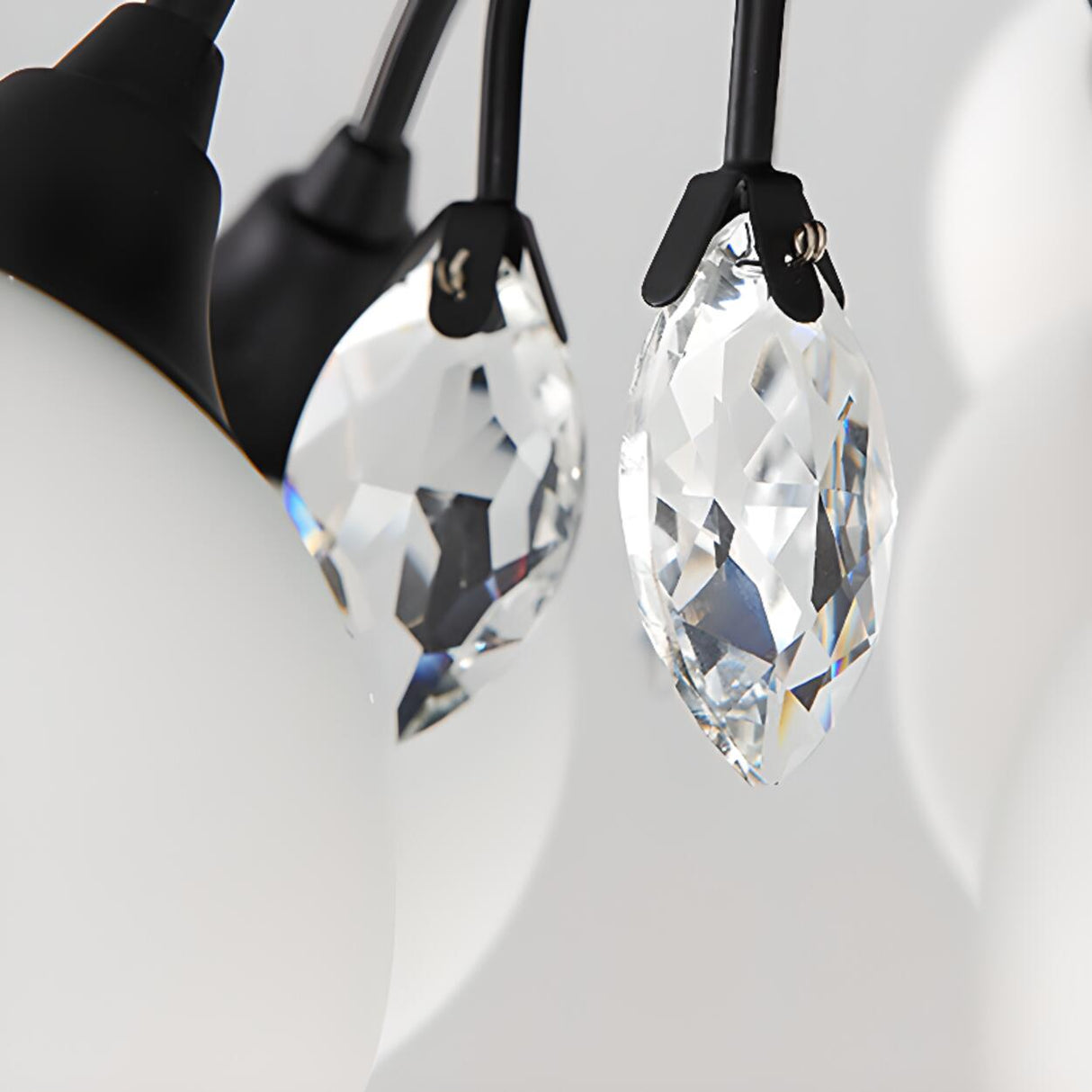 Black Multi-Globe Glass Semi-Flush Mount Ceiling Light Image - 11