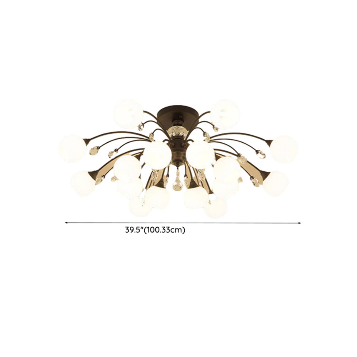 Black Multi-Globe Glass Semi-Flush Mount Ceiling Light Image - 14