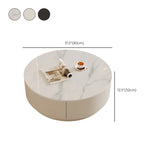Black Nested Embossed Drum Stone Drawers Coffee Table Image - 22