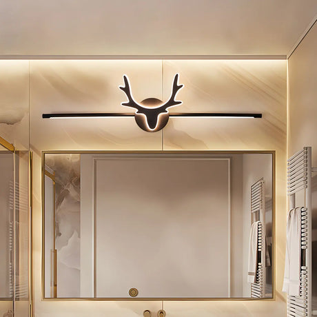 Black Nordic Creative Antler Shape Iron Vanity Light Image - 1