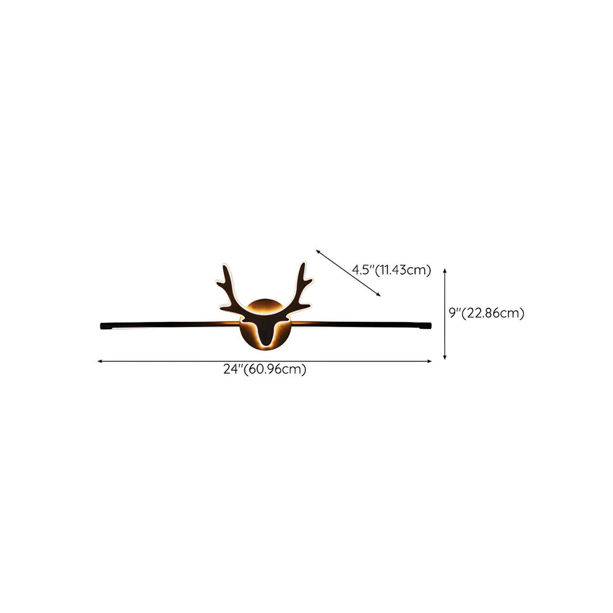 Black Nordic Creative Antler Shape Iron Vanity Light Image - 15