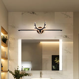 Black Nordic Creative Antler Shape Iron Vanity Light Image - 3