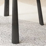 Black Open Back Faux Leather Armless Wood Dining Chair Image - 11