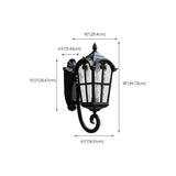 Black Outdoor Lantern Waterproof LED Wall Sconce #size