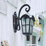 Black Outdoor Lantern Waterproof LED Wall Sconce Image - 4